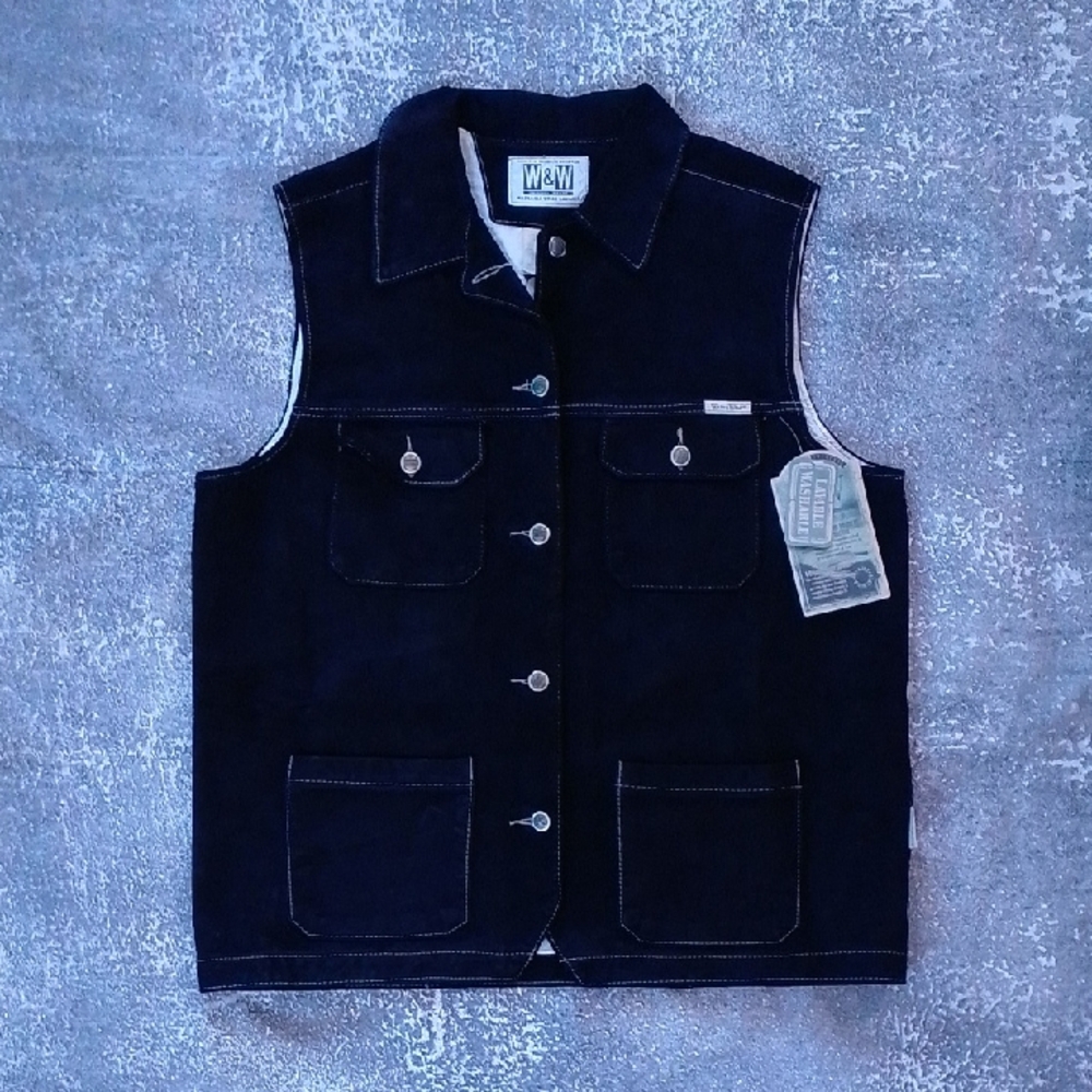 SKOTTS SUEDE WASH & WEAR LEATHER BLACK BUTTON VEST